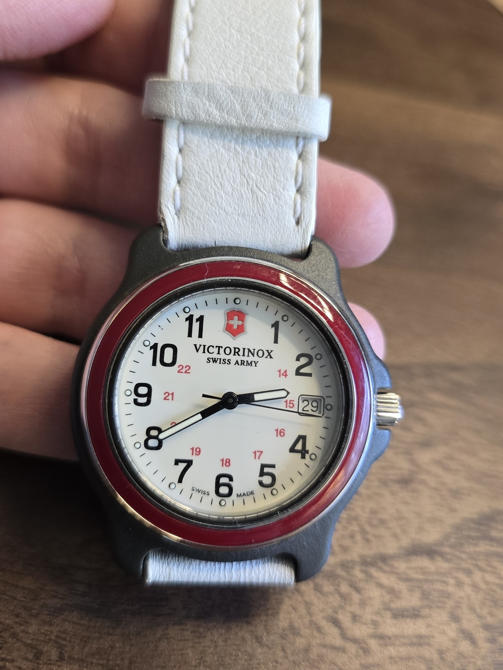 Victorinox Swiss Army White Dial Watch with Red Bezel - Picture 2 of 14